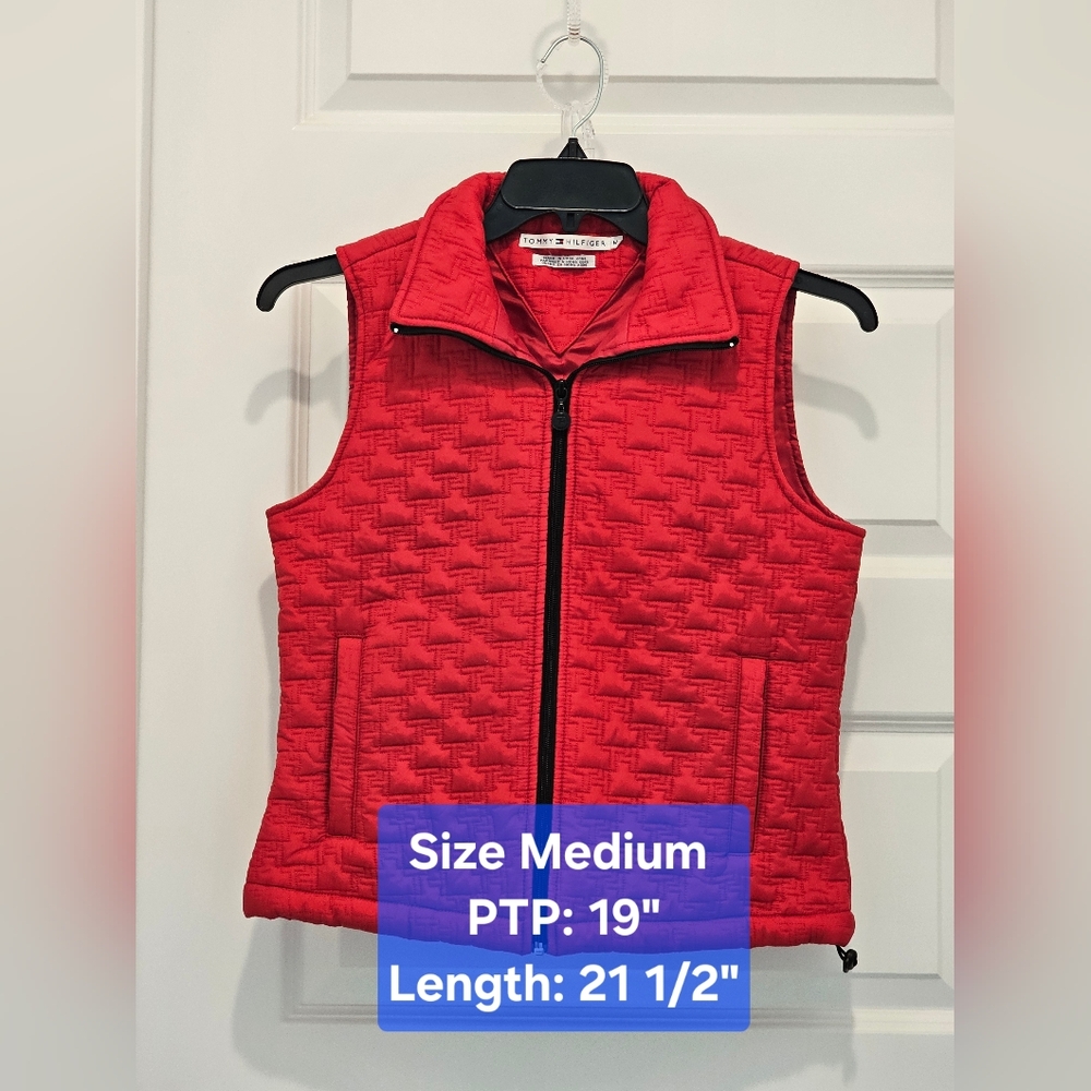 Tommy Hilfiger Full Zip Quilted Vest, EUC, Size Medium